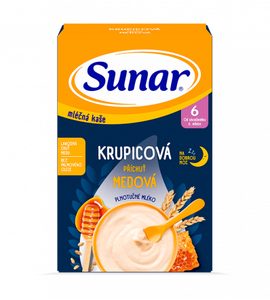 SUNAR MLÉČNÁ KAŠE KRUPICOVÁ PŘÍCHUŤ MEDOVÁ NA DOBROU NOC 210G - KAŠE - KRMENÍ