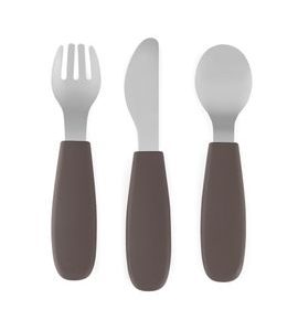 PETITE&MARS SADA PŘÍBORŮ S NEREZOVÉ OCELI TAKE&MATCH BITTER COCOA 12M+ - LŽIČKY A PŘÍBORY - KRMENÍ