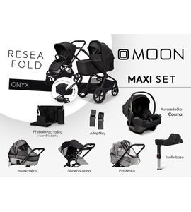 MOON RESEA FOLD MAXI SET - ONYX - KOMBINACE S PŘÍSLUŠENSTVÍM - KOČÁRKY A PŘÍSLUŠENSTVÍ