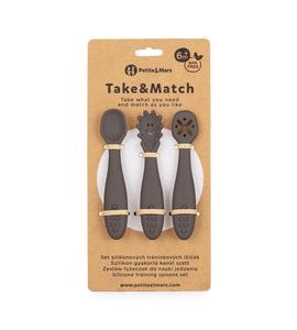 PETITE&MARS SET 3 KS SILIKONOVÝCH TRÉNINKOVÝCH LŽIČEK TAKE&MATCH 6M+ - LŽIČKY A PŘÍBORY - KRMENÍ