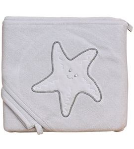 SCARLETT FROTÉ RUČNÍK S KAPUCÍ HVĚZDA ŠEDÁ - OSUŠKY A DĚTSKÉ ŽUPANY - KOUPÁNÍ A ZDRAVÍ