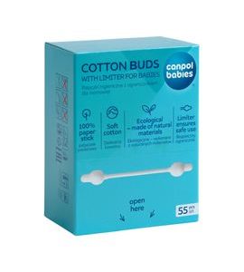 CANPOL BABIES VATOVÉ TYČINKY S OMEZOVAČEM PAPÍROVÉ 56KS - TYČINKY DO UŠÍ (UCHOŠŤOURY :)) - KOUPÁNÍ A ZDRAVÍ