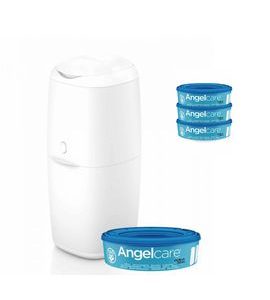 ANGELCARE KOŠ NA PLENY CLASSIC + 1 KAZETA + NÁHRADNÍ KAZETY 3 KS - KOŠE NA PLENY A NÁPLNĚ - PŘEBALOVÁNÍ