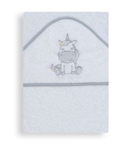 INTERBABY OSUŠKA FROTÉ JEDNOROŽEC - BÍLO/ŠEDÁ - OSUŠKY A DĚTSKÉ ŽUPANY - KOUPÁNÍ A ZDRAVÍ