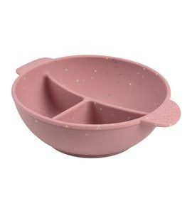 CANPOL BABIES SILIKONOVÁ DĚLENÁ MISKA S PŘÍSAVKOU DOTS 360ML RŮŽOVÁ - MISKY, TALÍŘKY A PODLOŽKY - KRMENÍ