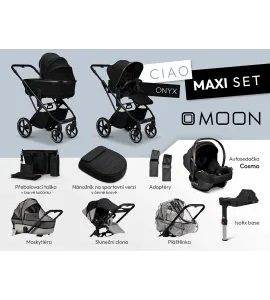 MOON CIAO MAXI SET - ONYX - KOMBINACE S PŘÍSLUŠENSTVÍM - KOČÁRKY A PŘÍSLUŠENSTVÍ