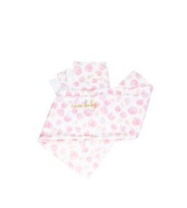 ENIE BABY POVLEČENÍ SATINE 100X140 A 40X60CM PINK LEAVES - POVLEČENÍ DO POSTÝLKY - SPINKÁNÍ