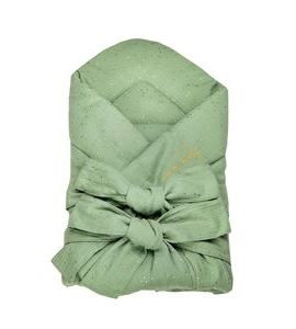ENIE BABY MUŠELÍNOVÁ ZAVINOVAČKA 80X80CM KHAKI SE ZLATÝMI PUNTÍKY - ZAVINOVAČKY - SPINKÁNÍ