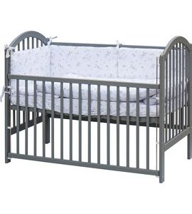 SCARLETT DĚTSKÁ POSTÝLKA S KOMPLETNÍ VÝBAVOU SCARLETT 120 X 60 CM ŠEDÁ - LUKA - DŘEVĚNÉ POSTÝLKY - SPINKÁNÍ