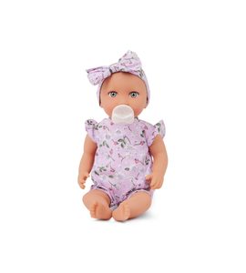 LULLA BABY PANENKA 35 CM V OVERALU S ČELENKOU FLORAL LILA - PANENKY - PRO DĚTI