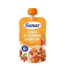 SUNAR PŘÍKRM KUSKUS SE ZELENINOU A KUŘETEM 6M+ 120G - KAPSIČKY - KRMENÍ