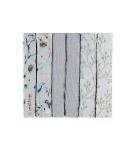 KIKKABOO PLENY MUŠELÍNOVÉ 30X30 CM 6KS DREAMY FIELDS GREY - LÁTKOVÉ PLENY ALL IN ONE - PŘEBALOVÁNÍ