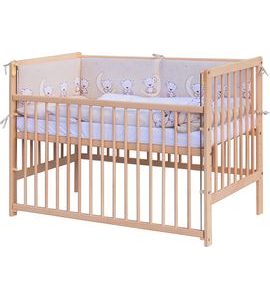 SCARLETT DĚTSKÁ POSTÝLKA S KOMPLETNÍ VÝBAVOU SCARLETT 120 X 60 CM - TORO - BÉŽOVÁ - DŘEVĚNÉ POSTÝLKY - SPINKÁNÍ