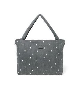 STUDIO NOOS DENIM DIAPER BAG PŘEBALOVACÍ TAŠKA GREY HEARTS - PŘEBALOVACÍ TAŠKY - KOČÁRKY A PŘÍSLUŠENSTVÍ