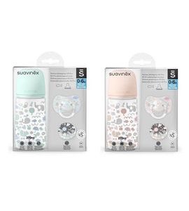 SUAVINEX SADA LÁHEV 270ML + DUDLÍK FYZIOLOGICKÝ 0/6M + KLIP MEMORIES - VÝHODNÉ SADY - KRMENÍ