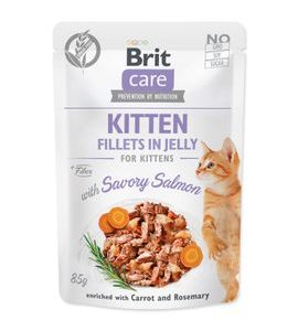 Brit Care Cat Kitten. Fillets in Jelly with Savory Salmon 85g