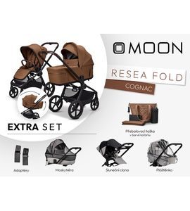MOON RESEA FOLD EXTRA SET - COGNAC - KOMBINACE S PŘÍSLUŠENSTVÍM - KOČÁRKY A PŘÍSLUŠENSTVÍ