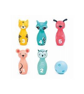 LUDI BOWLING PRO NEJMENŠÍ ZVÍŘÁTKA S ČÍSLY - AKTIVNÍ HRAČKY - PRO DĚTI