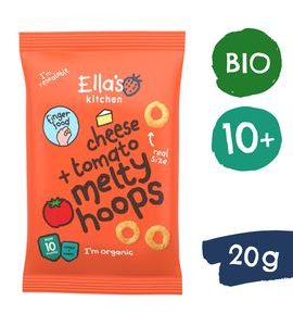ELLA'S KITCHEN BIO KŘUPAVÉ KROUŽKY SE SÝREM A RAJČATY (20 G) - EXPIRACE 10.11.2026 - TYČINKY/SUŠENKY - KRMENÍ
