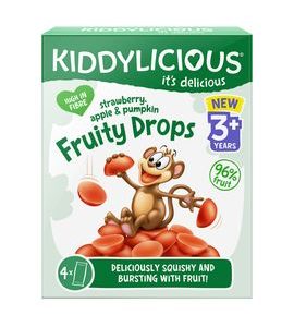 KIDDYLICIOUS OVOCNÉ ŽELÉ BONBÓNKY FRUITY DROPS - TYČINKY/SUŠENKY - KRMENÍ