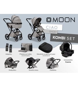 MOON CIAO KOMBI SET - GHOST - KOMBINACE S PŘÍSLUŠENSTVÍM - KOČÁRKY A PŘÍSLUŠENSTVÍ