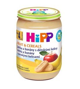 HIPP BIO JABLKA A BANÁNY S DĚTSKÝMI KEKSY - EXPIRACE 31.8.2026 - OVOCE/DEZERTY - KRMENÍ