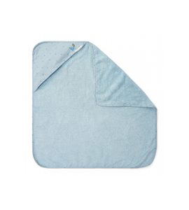 LITTLE DUTCH OSUŠKA S KAPUCÍ 100X100 CM PURE DENIM BLUE - OSUŠKY A DĚTSKÉ ŽUPANY - KOUPÁNÍ A ZDRAVÍ