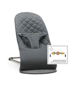 BABYBJORN LEHÁTKO BABYBJÖRN BOUNCER BLISS ANTHRACITE CLASSIC WOVEN + HRAČKA OČIČKA GOOGLY EYES - LEHÁTKA A HOUPADLA - SPINKÁNÍ