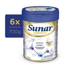 SUNAR 6X PREMIUM 4 MLÉKO KOJENECKÉ 700G - KOJENECKÁ MLÉKA - KRMENÍ
