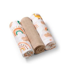 BABYONO PLENY MUŠELÍNOVÉ SUPER SOFT 3 KS - BÉŽOVÁ - LÁTKOVÉ PLENY ALL IN ONE - PŘEBALOVÁNÍ