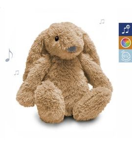 ZAZU KRÁLÍČEK RO BÉŽOVÝ - ŠUMÍCÍ ZVÍŘÁTKO S NOČNÍM SVĚTLEM A USB NABÍJENÍM - USÍNÁČCI ŠUMÍCÍ / S TLUKOTEM - PRO DĚTI