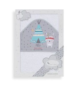 INTERBABY OSUŠKA FROTÉ 100X100 TEEPEE BÍLO-ŠEDÁ - OSUŠKY A DĚTSKÉ ŽUPANY - KOUPÁNÍ A ZDRAVÍ