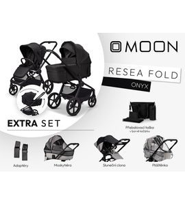 MOON RESEA FOLD EXTRA SET - ONYX - KOMBINACE S PŘÍSLUŠENSTVÍM - KOČÁRKY A PŘÍSLUŠENSTVÍ