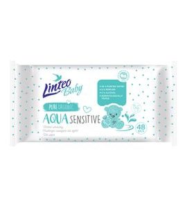 LINTEO BABY VLHČENÉ UBROUSKY AQUA SENSITIVE 48KS - VLHČENÉ UBROUSKY - VŠETKO NA PREBAĽOVANIE