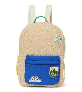 STUDIO NOOS TEDDY MIDI BACKPACK BATŮŽEK S PŘEDNÍ KAPSOU ECRU COBALT - BATOHY A TAŠKY - PRO DĚTI
