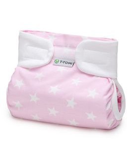 T-TOMI ORTOPEDICKÉ ABDUKČNÍ KALHOTKY - SUCHÝ ZIP PINK STARS (3-6KG) - PLENKOVÉ KALHOTKY - PŘEBALOVÁNÍ