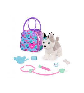 PUCCI PUPS HUSKY V KABELCE S VETERINÁŘSKOU SADOU - PLYŠOVÁ ZVÍŘATA - PRO DĚTI