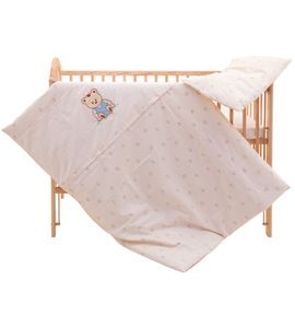 SCARLETT DĚTSKÉ POVLEČENÍ 2-DÍLNÉ MÉĎA BÉŽOVÉ 100X135CM - POVLEČENÍ DO POSTÝLKY - SPINKÁNÍ
