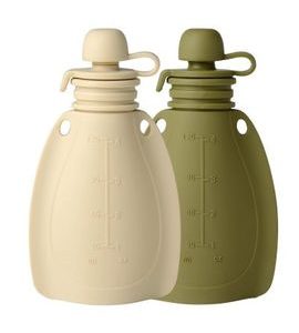 MININOR SILIKONOVÁ KAPSIČKA 2 KS SOFT RABBIT/MOSS GREEN - KAPSIČKY NA JÍDLO - KRMENÍ