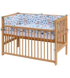 SCARLETT POSTÝLKA 120X60CM S KOMPLETNÍ VÝBAVOU SCARLETT SRNEČEK TYRKYSOVÁ - DŘEVĚNÉ POSTÝLKY - SPINKÁNÍ