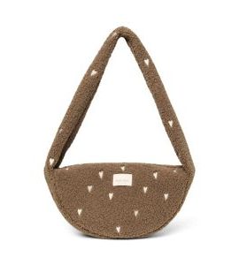 STUDIO NOOS TEDDY MINI CROSS BODY BAG BROWN HEARTS - ORGANIZÉRY A KOŠÍKY - KOČÁRKY A PŘÍSLUŠENSTVÍ