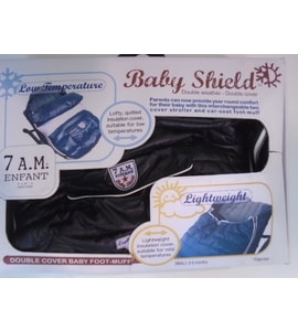 Bazar 7 A.M. enfant Footmuff Baby Shield - Fusak do kočárku a autosedačky 0-6m (Black)