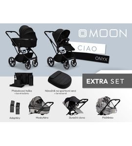 MOON CIAO EXTRA SET - ONYX - KOMBINACE S PŘÍSLUŠENSTVÍM - KOČÁRKY A PŘÍSLUŠENSTVÍ