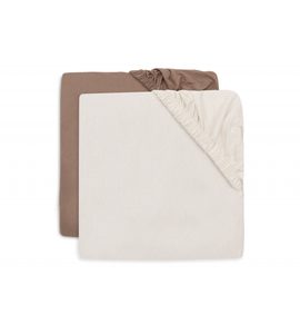 JOLLEIN PROSTĚRADLO NAPÍNACÍ 120X60 CM 2 KS MILKY COFFEE/IVORY - PROSTĚRADLA - SPINKÁNÍ