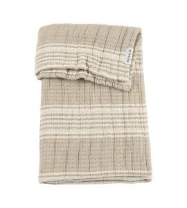MEYCO DEKA Z PŘEDEPRANÉHO MUŠELÍNU A ŽAKÁRU 100X150 - STRIPE SAND - DĚTSKÉ DEKY PRO MIMINKA - SPINKÁNÍ