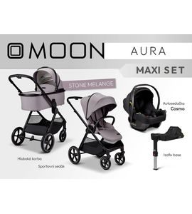 MOON AURA - MAXI STONE MELANGE - KOMBINACE S PŘÍSLUŠENSTVÍM - KOČÁRKY A PŘÍSLUŠENSTVÍ