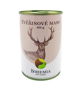 BOHEMIA ZVĚŘINOVÉ MASO VE VLASTNÍ ŠŤÁVĚ 400 G - KONZERVY PRO PSY - CHOVATELSKÉ POTŘEBY MALVÍKZOO