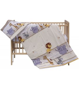 SCARLETT DĚTSKÉ POVLEČENÍ 2-DÍLNÉ ZOO BÉŽOVÉ - POVLEČENÍ DO POSTÝLKY - SPINKÁNÍ