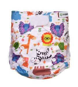 T-TOMI KAPSOVÁ PLENA (TYP AIO) - SUCHÝ ZIP ZOO - BODY NA LÁTKOVÉ PLENKOVÁNÍ - PŘEBALOVÁNÍ