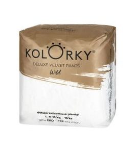 KOLORKY DELUXE VELVET PANTS WILD L (8-13 KG) JEDNORÁZOVÉ KALHOTKOVÉ EKO PLENKY - JEDNORÁZOVÉ PLENY - PŘEBALOVÁNÍ